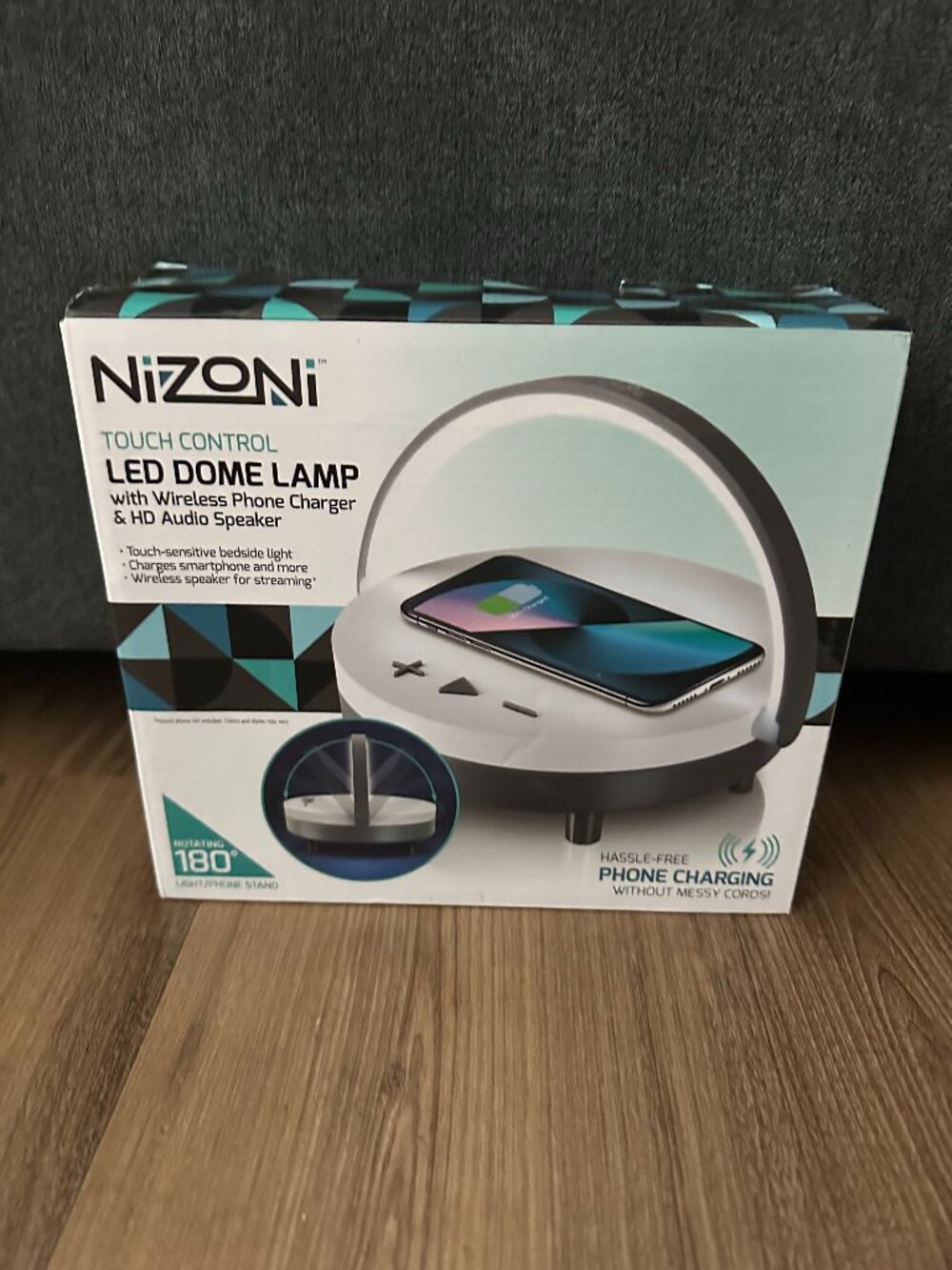 Nizoni Touch Control LED Dome Lamp with Wireless Phone Charger & HD Audio Speake